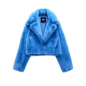 Zara viral faux fur jacket rare NEWW!!!